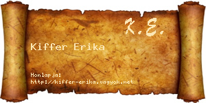 Kiffer Erika névjegykártya